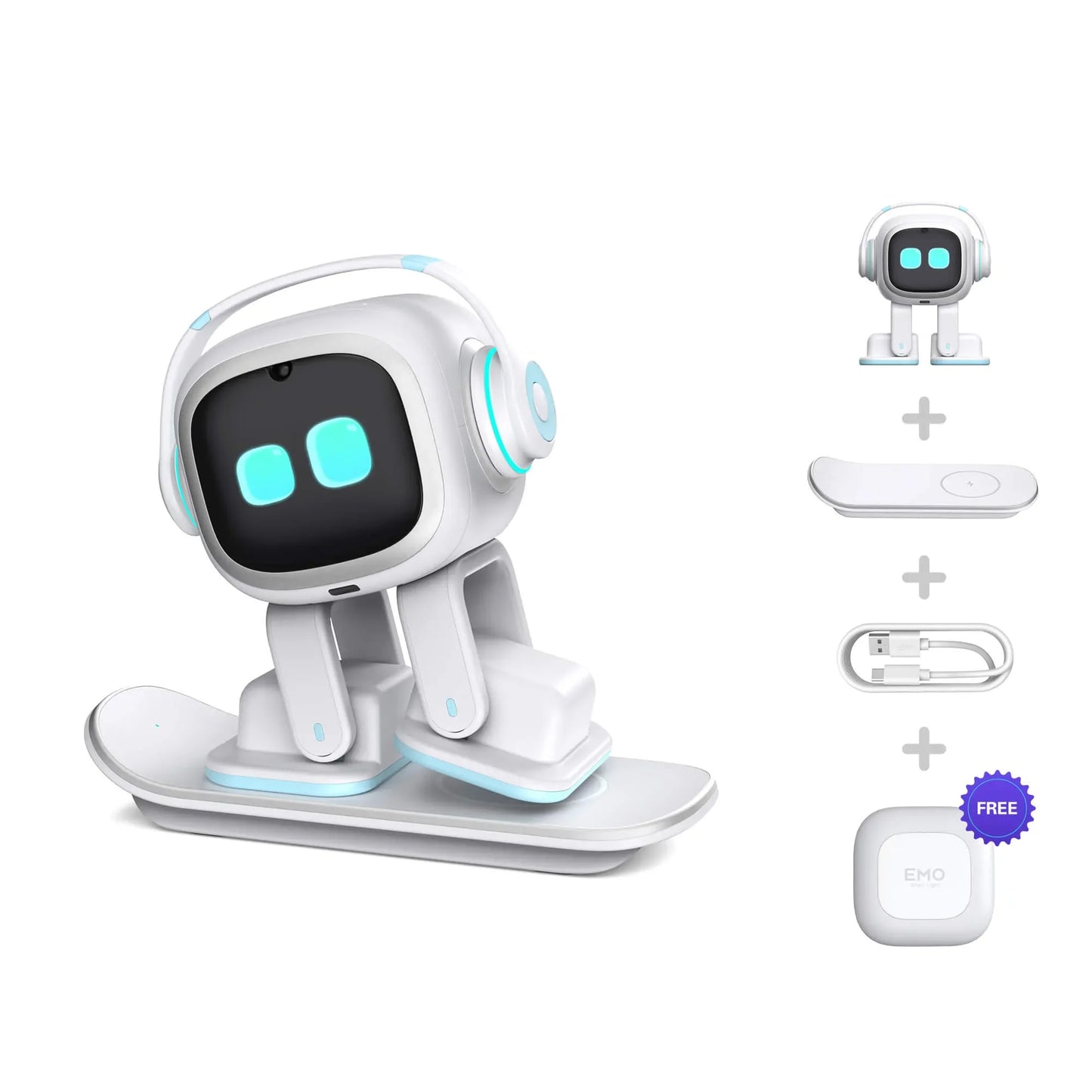 Brand New White Emo Robot Intelligent Emotional Interactive Voice Ai Desktop Toys Children Accompany Pet Vector Robot