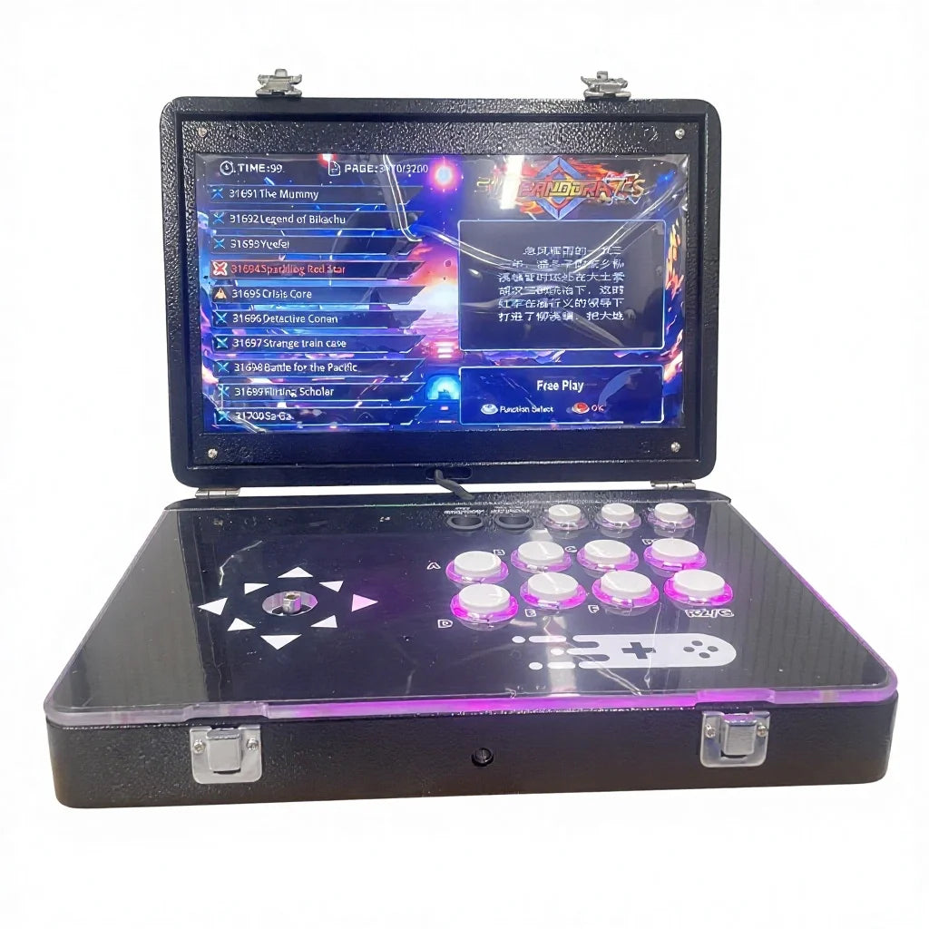 Custom 14-inch Screen Portable Folding DJ Game Machine Joystick Gaming Box Barton Retro Entertainment Game Machine KUBIXION