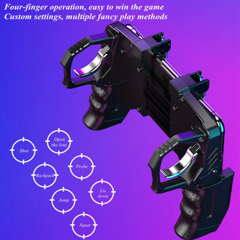 Android Phone Controller Free Fire Mobile Gamepad Joystick for Handheld Cellphone Gaming with Trigger