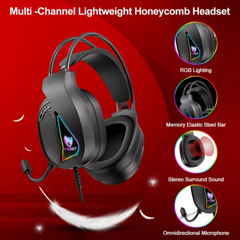 Hot Sale 4 in 1 Portable Wired Gaming Keyboard and Mouse Mousepad Headphone 4 in 1 Combos LED Light Gaming Set for Computer