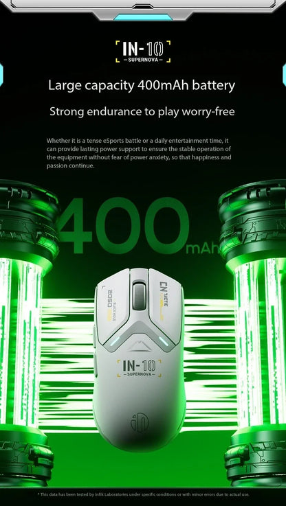 Inphic IN10 3D Ergonomic Lightweight Rechargeable for 2.4GHz Wireless Mouse Programmable 6 Buttons RGB Backlit Gaming