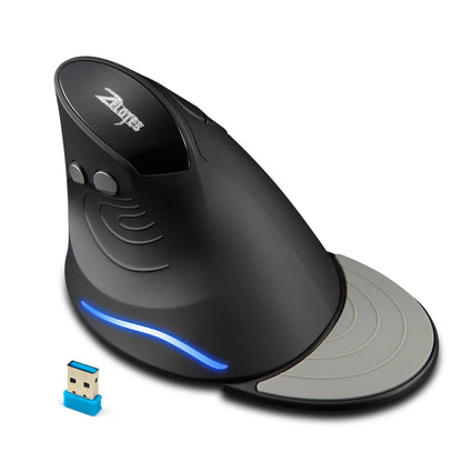 ZELOTES F-17 2.4GHz Wireless Right-Handed Gaming Mouse Vertical Optical Design RGB Backlit 6 Keys with 3 Adjustable DPI