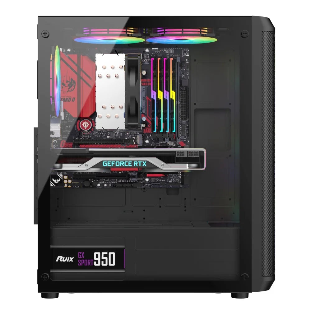 Custom Tempered Glass Panels Gaming Style Window Computer Case Cabinet Desktop with USB 3.0 PC Case