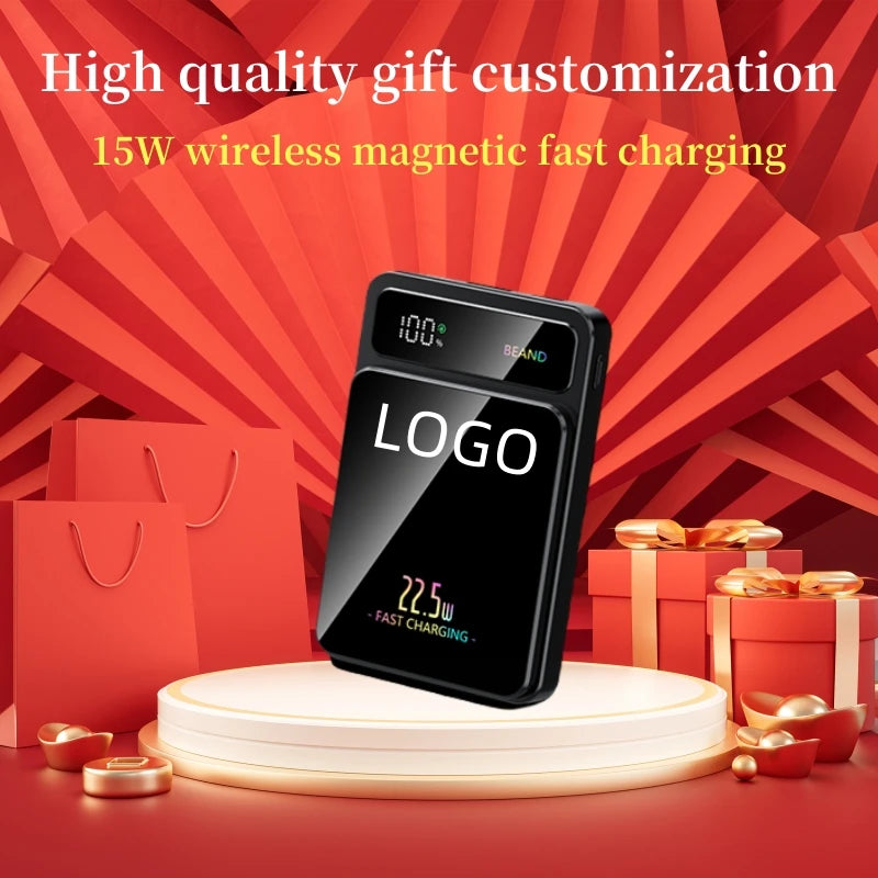 Thin Powerful Magnetic Power Bank 5000mah 15w Wireless PD 20W Fast Charging USB-C Output Battery Pack Mobile Power
