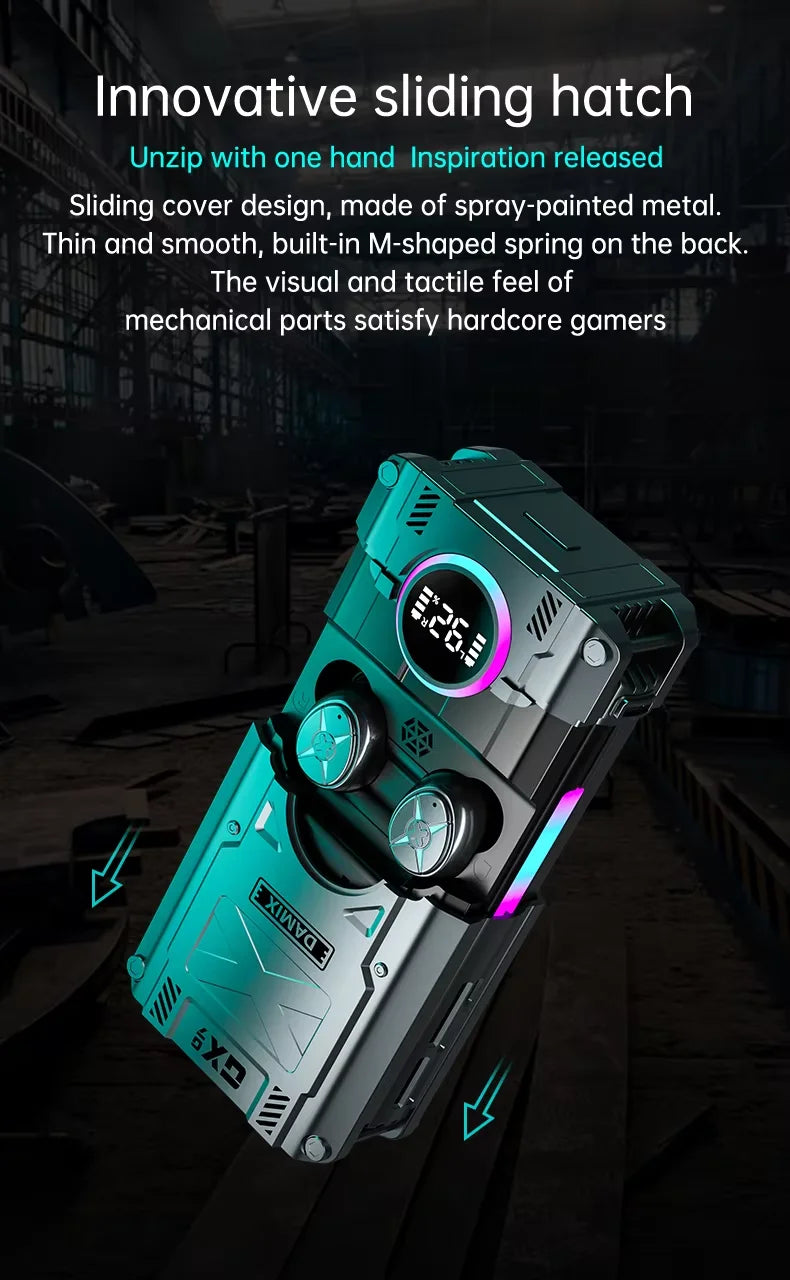 Mech Style DX07 Gaming TWS Earphone BT 5.3 RGB Led Light Digital Auriculares Audifonos HIFI Headphone DX-07 True Wireless Earbud