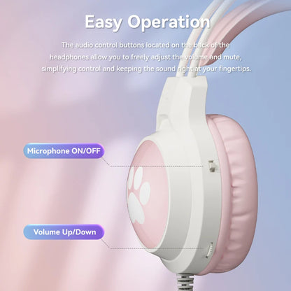 Soyto G50 ODM Gaming Headset for Gamers Cute Cat Ear RGB Wired Headphones for Girls Boys Auriculares AudIfonos Factory Wholesale
