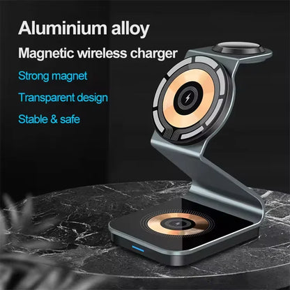 15W 3in1 Multifunction Charging Stand Support Watch Cell Phone Headset with Can Wireless Charging with Mobile Power