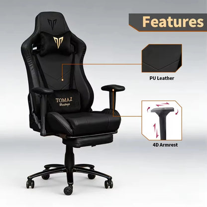 Computer Gaming Tomaz High Quality Customized Brown Ergonomic Computer Desk Reclining Gamer Seat Height Adjustment Feature