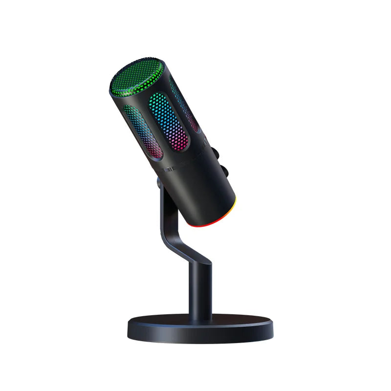 USB C Conference Codeless RGB Microphone Gaming with Gain 192KHz/24Bit Vocal Condenser Cardioid Podcast MIC for Android Phone