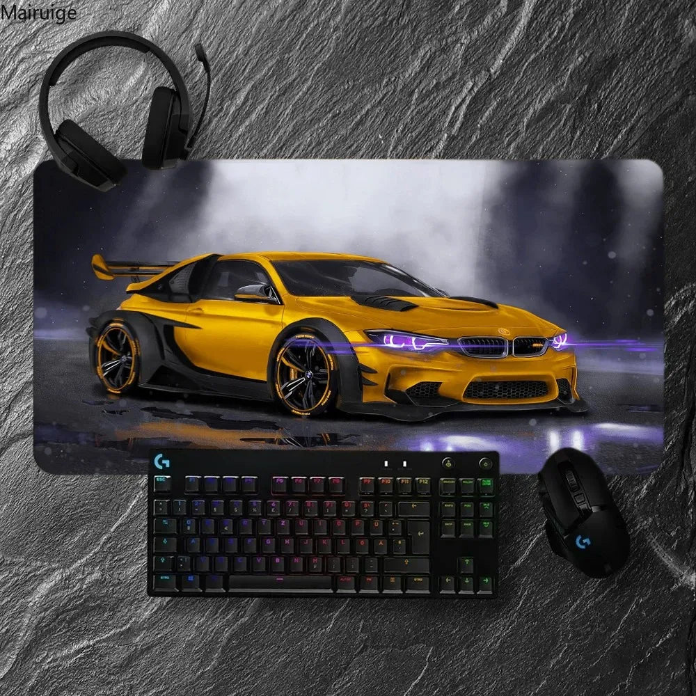 Cool Cars Stylish Cyberpunk PC Gaming Mouse Pads Gamer Mats Rubber Teclado Pad Mat Laptop Office Carpet 900X400