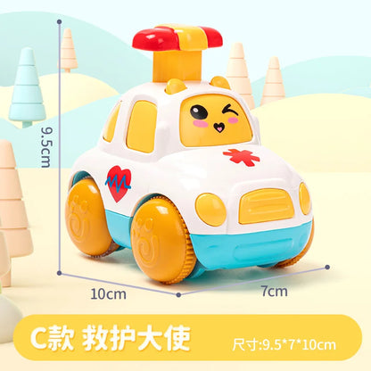 CZ Factory Children Inertial Pull Back Boys Press the Car Puzzle 3-inertial Back Police Car Ambulance Fire Engine Toy Kid Gift