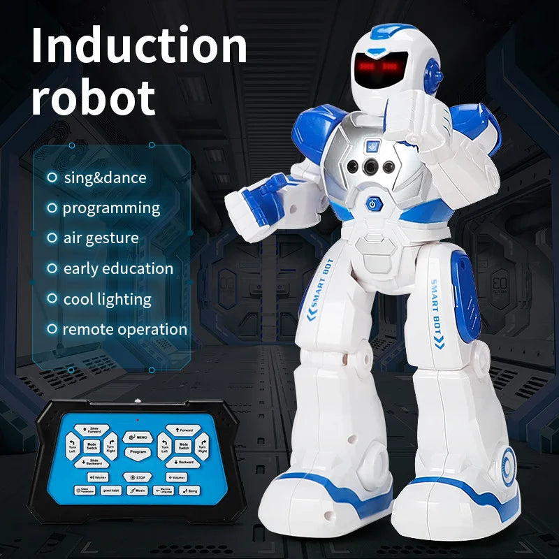 Robocop Early Education Smart Model Toy for Kids Unisex Plastic Remote Control Robot With Singing Infrared Sensor Light Function