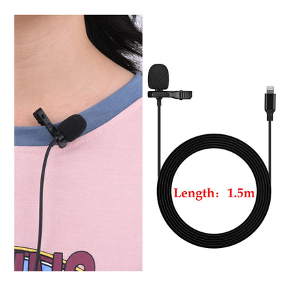 iiiMymic Professional Lavalier Lightning Lapel Microphone 1.5m for iPad iPhone 11 X 8 8plus 7 7plus YouTube Facebook Recording