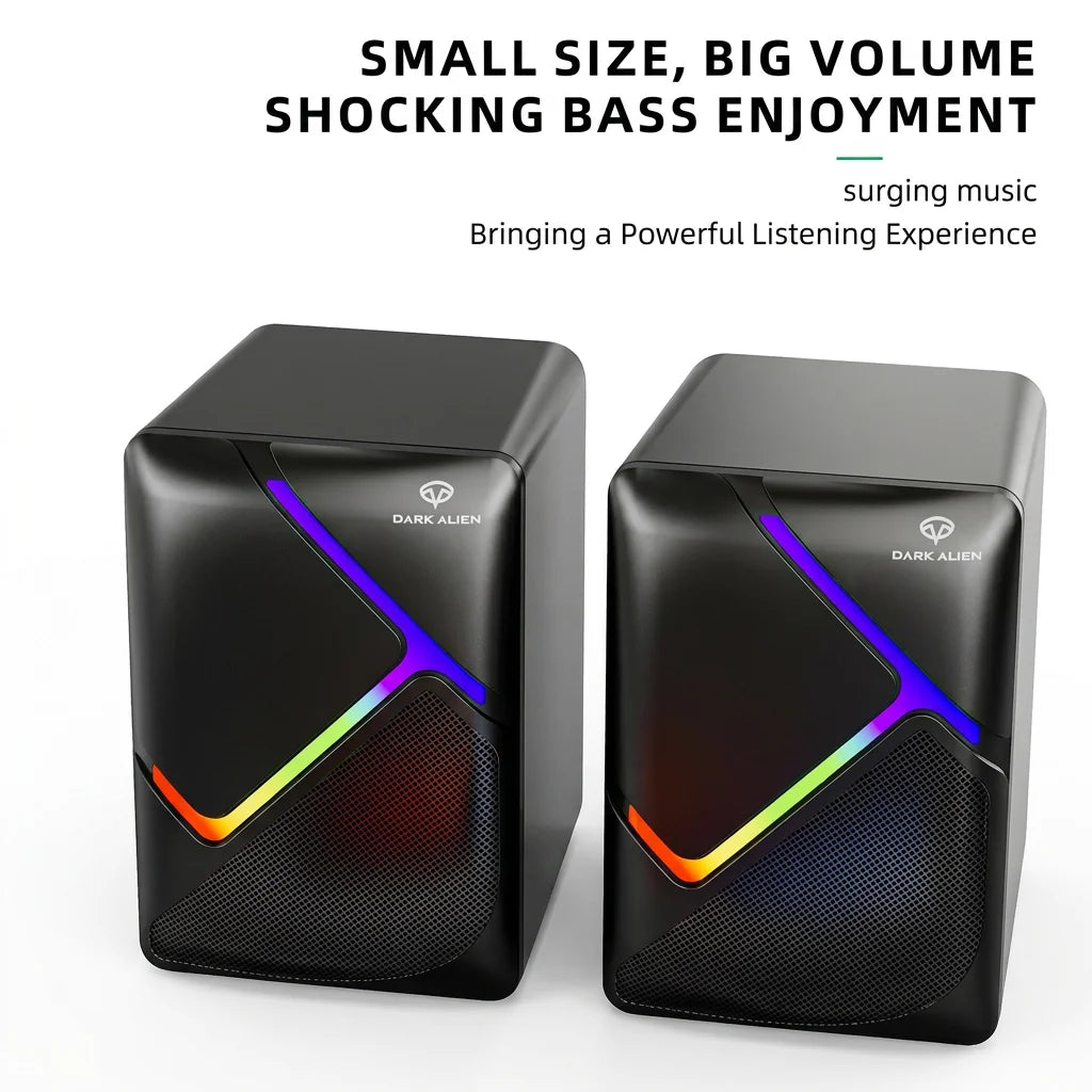 Hot Selling E-Sports Wired Speaker Mini Portable Desktop Laptop USB Multimedia Subwoofer RGB LED Lighting 2-Way Audio Gaming