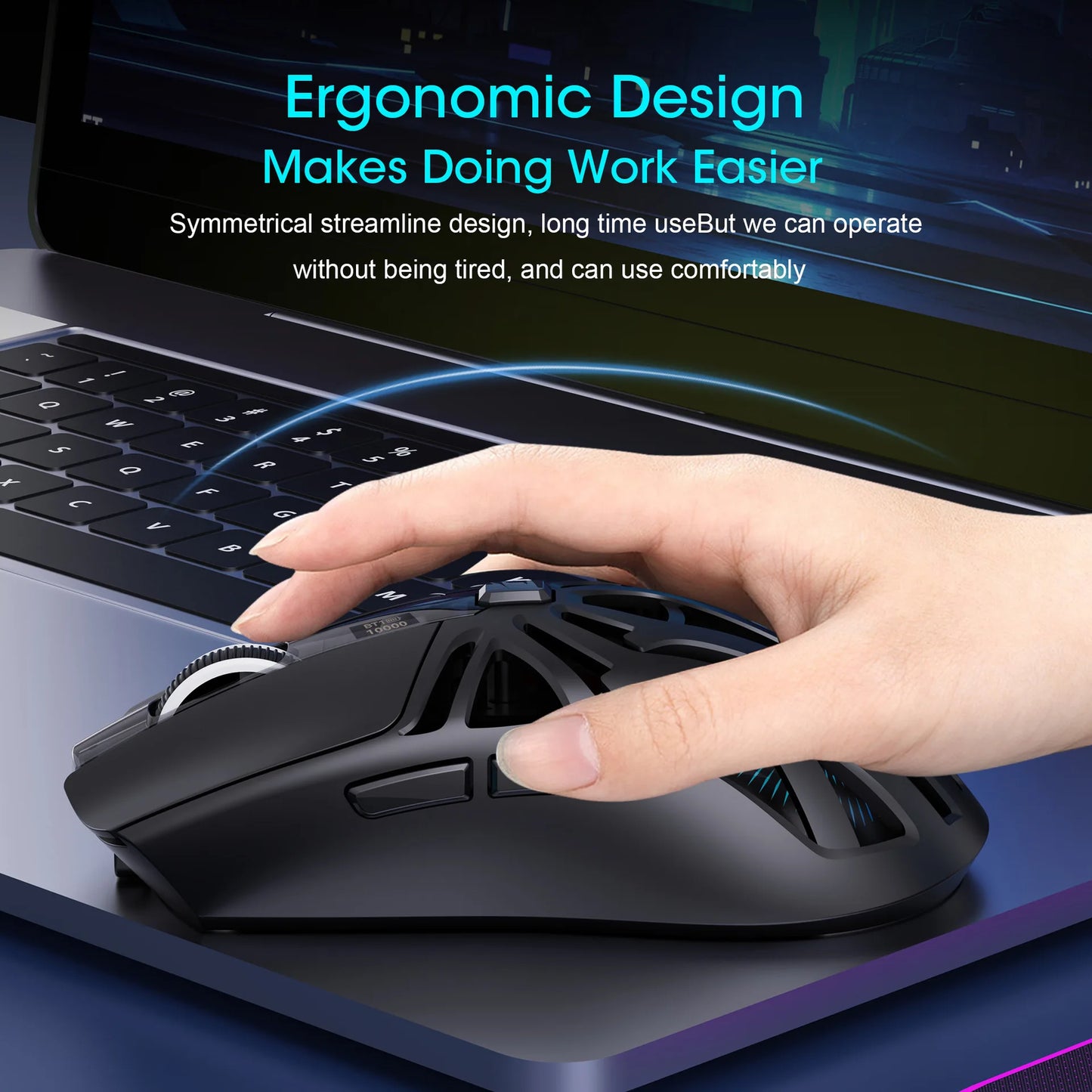 Hot 3 Mode Tri-mode Gaming Mouse Wireless Silent RGB Honeycomb Gaming Mouse Ergonomic 2.4G/BT/Wired E-sports Mice for PC