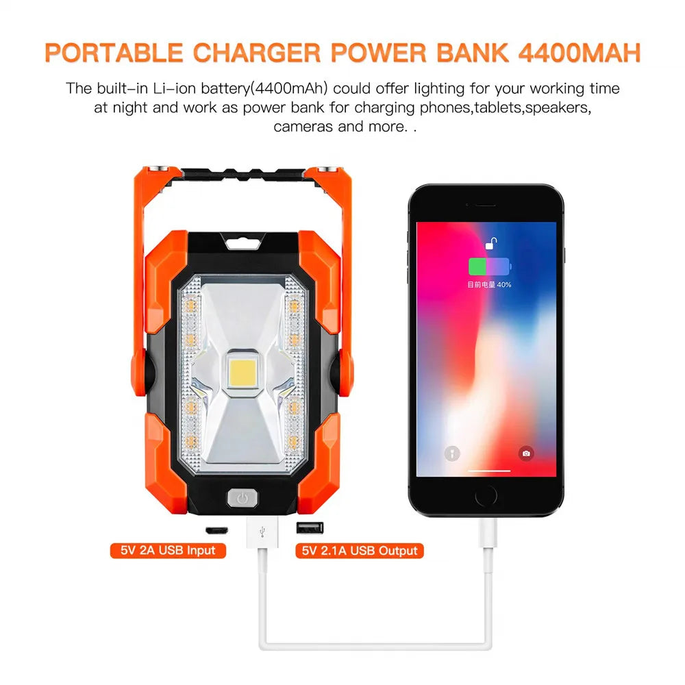 PYJ's New Multi-function Mobile Power Work Warning Integrated Solar Panel Light Emergency Lighting Portable Camping Light