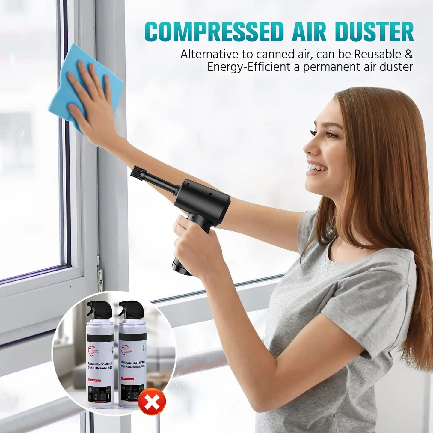 Portable Air Duster Cordless Fan Blower 51000RPM Wireless Rechargeable Dust Clean Tool for Computer Keyboard Car Pet Care