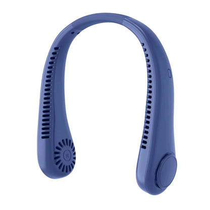 US Warehouse Stock Mini Rechargeable Wearable Neck Fan Hand Free Portable Summer Air Cooler Fan Rechargeable 3 Speed Hanging Fan