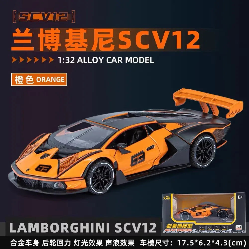 Jiaye 1/24 LP780 Metal Car Model Pull Back Custom Diecast Model As a Children's Collectible Toys