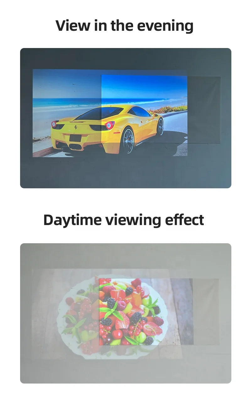 SXZ 60 Inches 16:9 Matt White Grating Anti-light Effect Gain 2.0 Brightness 120 Angle Home Outdoor Projector Screen