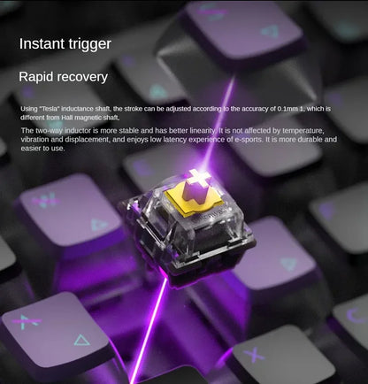 PC Gift Tri Mode 0.1RT Inductance Switch Custom Gaming Keyboard RGB 84 Keys Black Shark Magnetic Switch Mechanical Keyboard