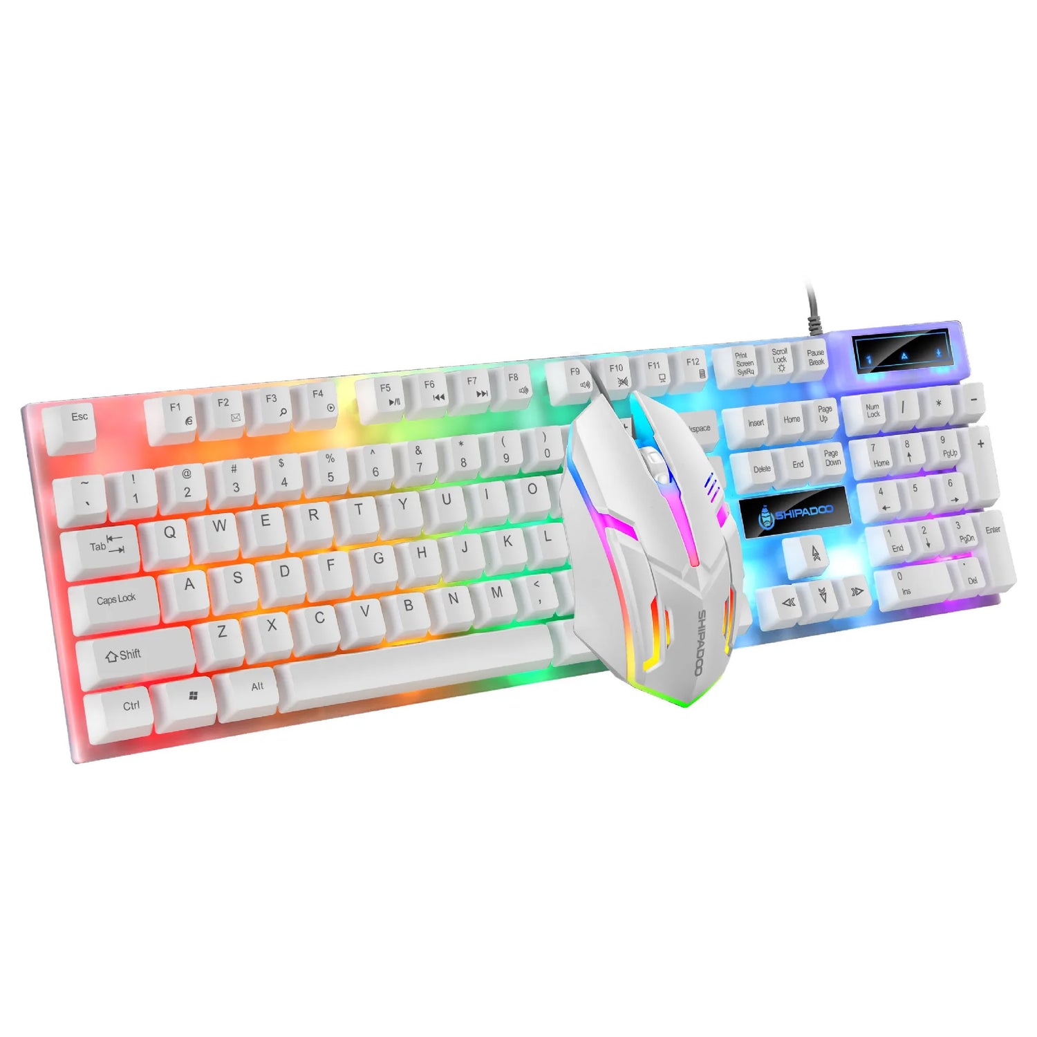SHIPADOO D500 104 Keys Wired Gaming Keyboard Mouse Combo RGB Backlight USB Wired Gaming Keyboard
