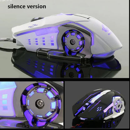 Ergonomic Wired Gaming Mouse With 6 Programmable RGB LED Keys 4000DPI USB Silent Gamer Mice for PC Computer & Laptop