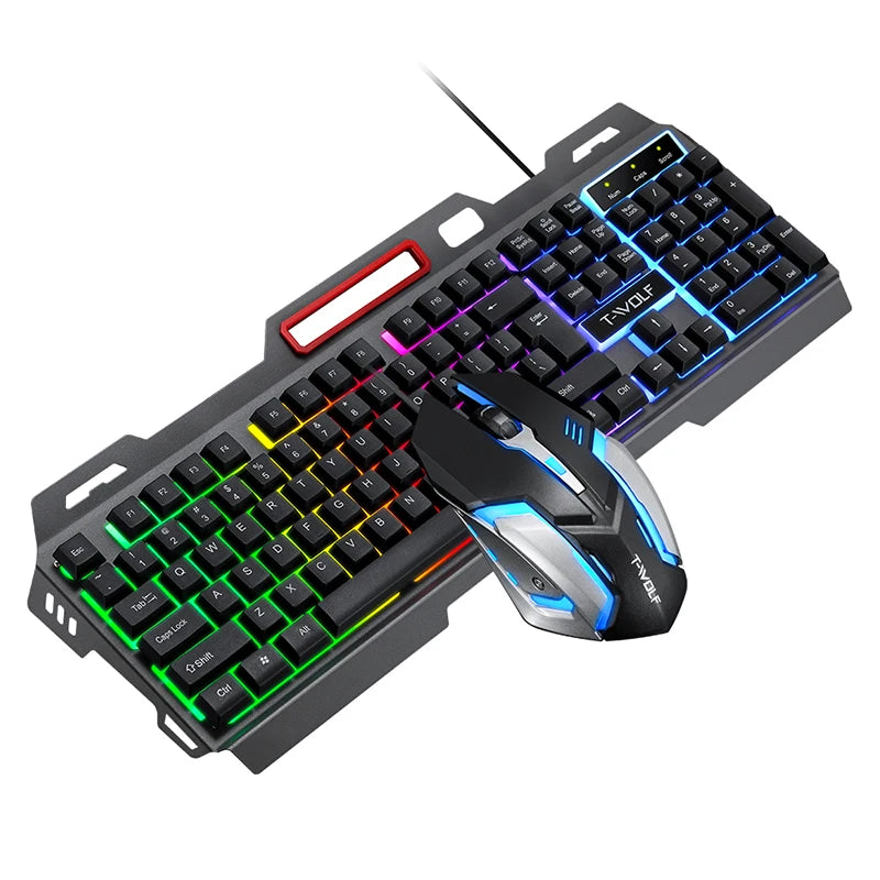New Design RGB TF600 Gaming Keyboard and Mouse Combo,LED Backlight Mechanical Iron Feel Keyboard 4D Gaming Mouse Keyboard Set