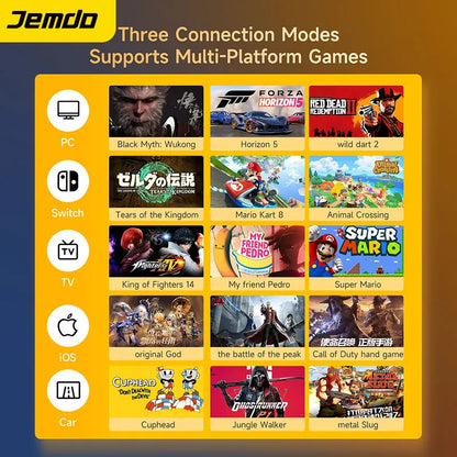 Jemdo Wireless Gaming Controller for Switch 2 PC Android IOS with Dual Hall Joystick Macro Back Buttons RGB Light Ring