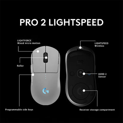 For Logitech (G) PRO X SUPERLIGHT 2 Ergonomic Wireless Gaming Mouse Laser USB Right Compatible Laptop/PC/Desktop/Computer GPW4