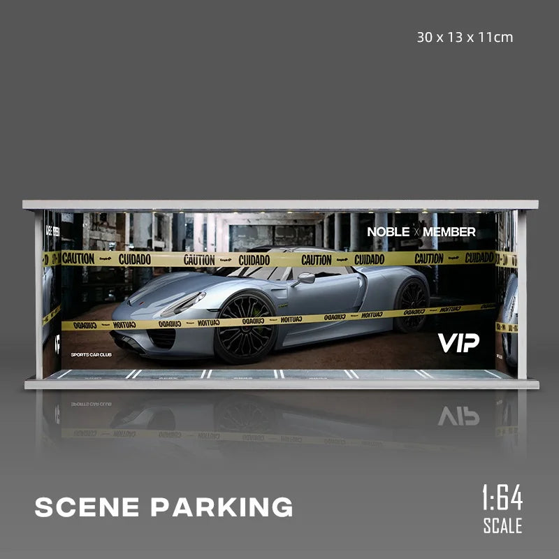 2024-11 Parking Lot 1:18 Diecast Car Model Parking Space  Solid Wood Garage Model Handmade DIY Scene Customization
