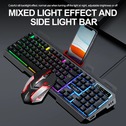New Design RGB TF600 Gaming Keyboard and Mouse Combo,LED Backlight Mechanical Iron Feel Keyboard 4D Gaming Mouse Keyboard Set