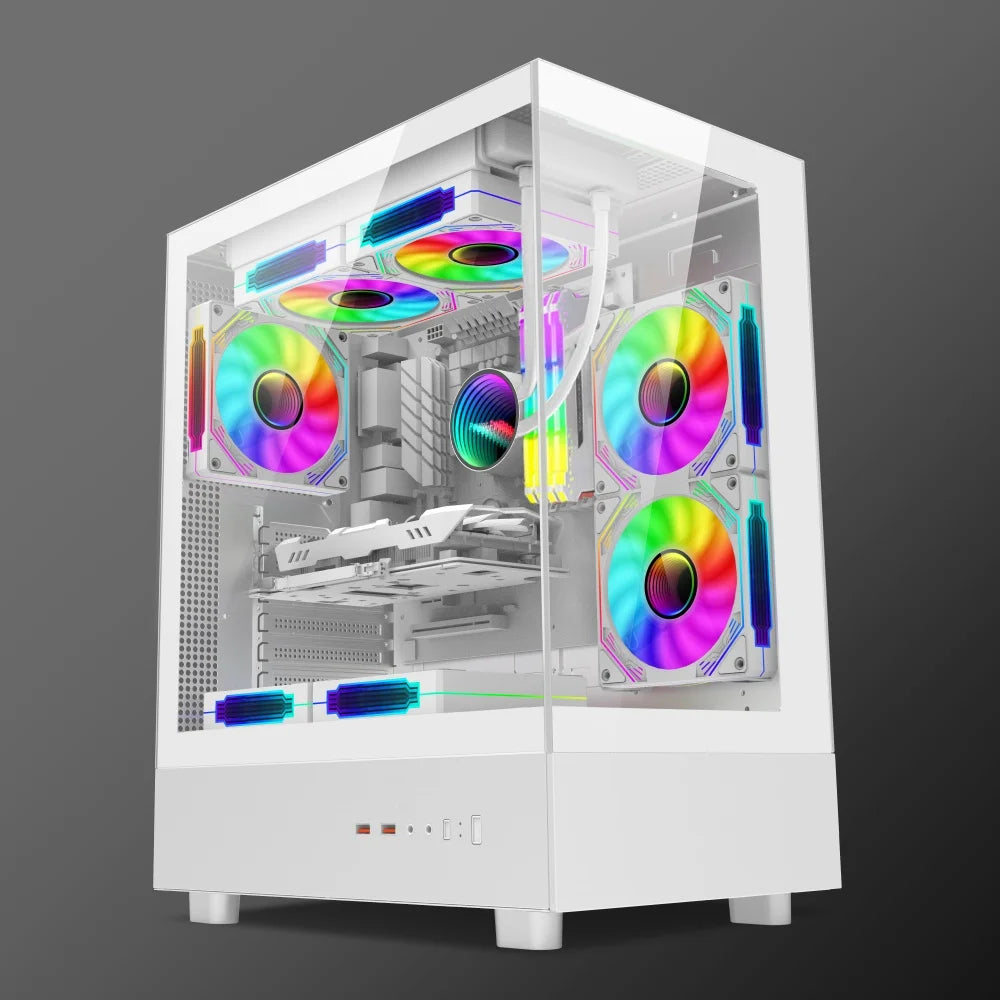 New Arrival Computer MATX Gaming Transparent Case Cabinet CPU Chassis for Desktop With Tempered Glass PC Case