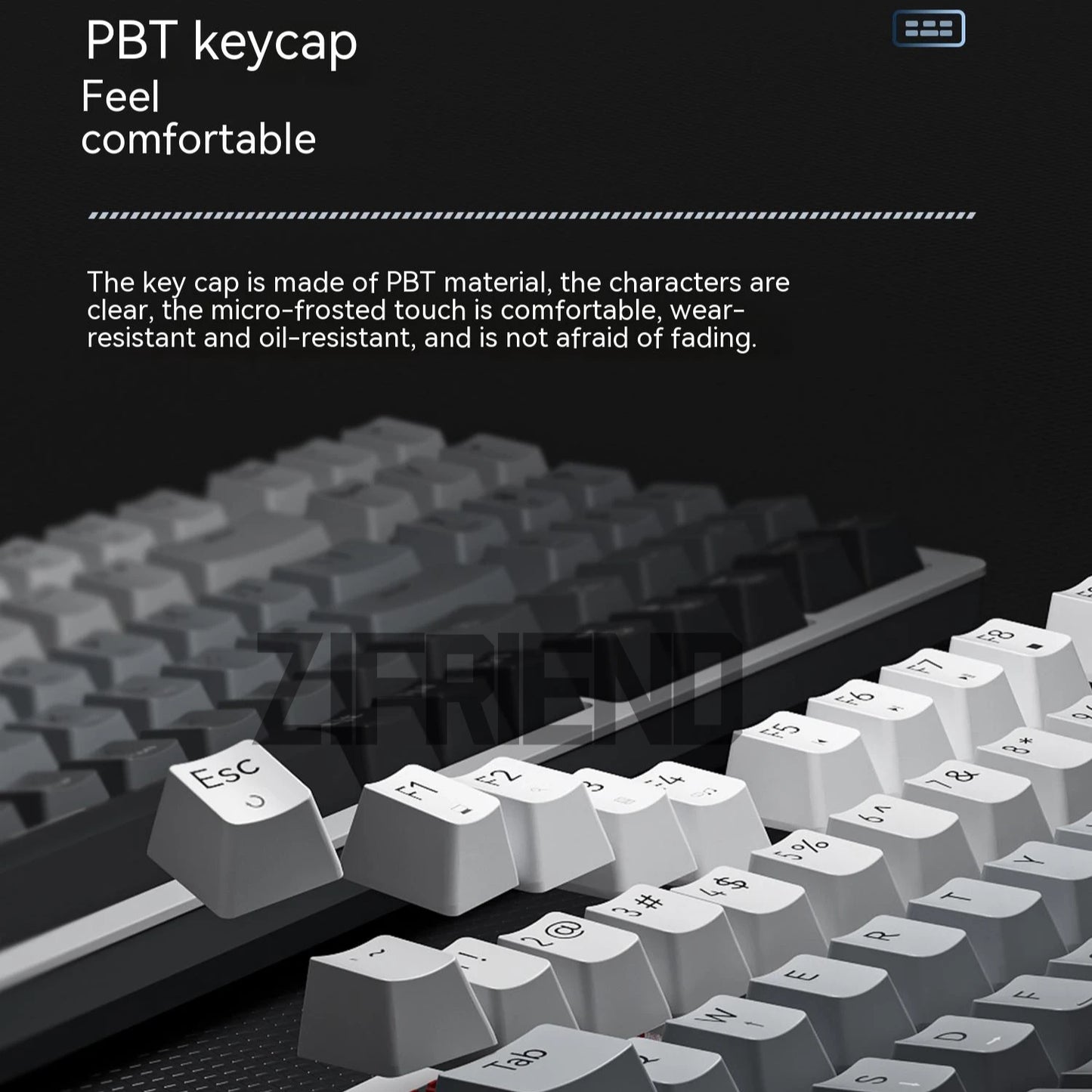 For K99 Hot Swap 90% Keyboard Gradient Pink Side Printed Double Shot PBT Keycaps LED Backlit Wired 99-Key Gaming Keyboard