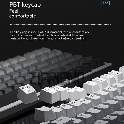 For K99 Hot Swap 90% Keyboard Gradient Pink Side Printed Double Shot PBT Keycaps LED Backlit Wired 99-Key Gaming Keyboard