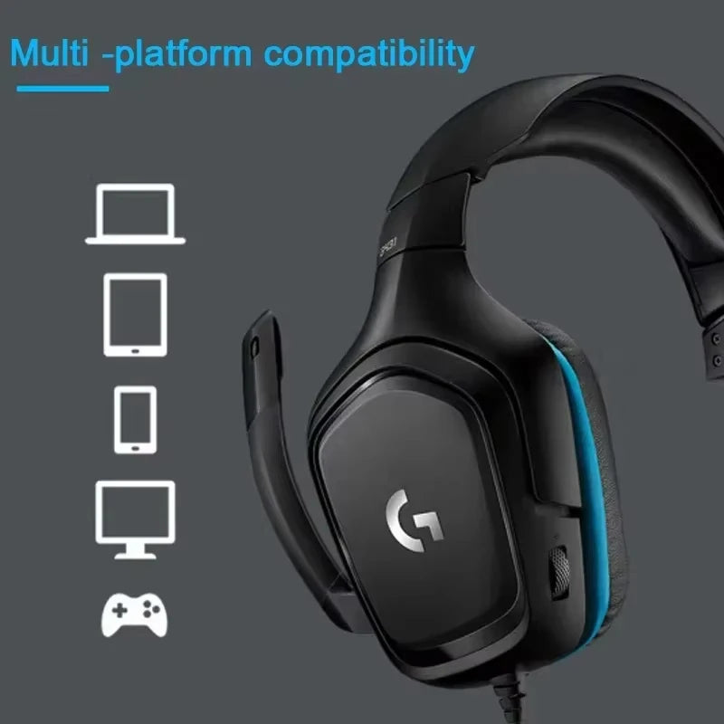 Logitech G431 Wired 7.1 Surround Sound Gaming Headset 50 mm Audio Drivers 3.5 mm Audio Jack Lightweight Dynamic Microphone