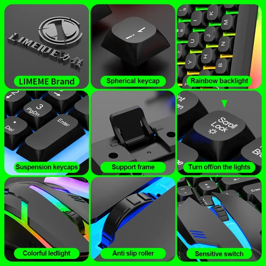 NG GTX350 Gaming Keyboard Mouse Combos Computer Laptop Backlight Gamer Kit LED Wired Usb Keyboard