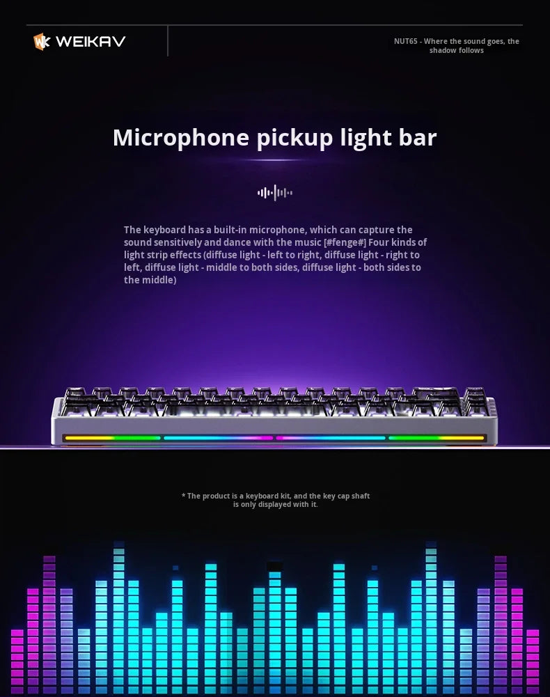 Weikav Nut65 Mechanical 2.4Ghz Wireless Aluminum Customized for Laptops 61 Keys RGB Backlit USB-C Dedicated Gaming Esports