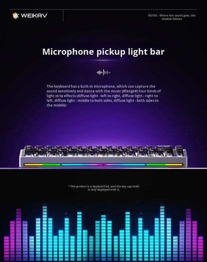 Weikav Nut65 Mechanical 2.4Ghz Wireless Aluminum Customized for Laptops 61 Keys RGB Backlit USB-C Dedicated Gaming Esports