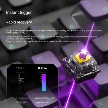 PC Gift Tri Mode 0.1RT Inductance Switch Custom Gaming Keyboard RGB 84 Keys Black Shark Magnetic Switch Mechanical Keyboard