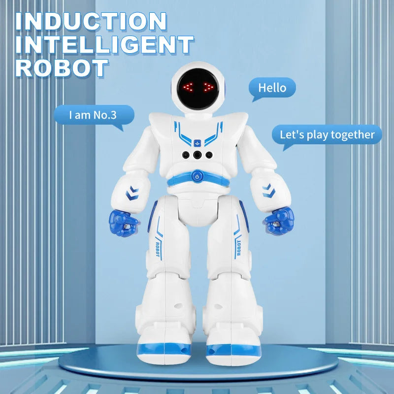 Popular Early Education Smart Kids Toys Space-Style Programming Robot Gesture Sensing Electric Remote Light Music Plastic