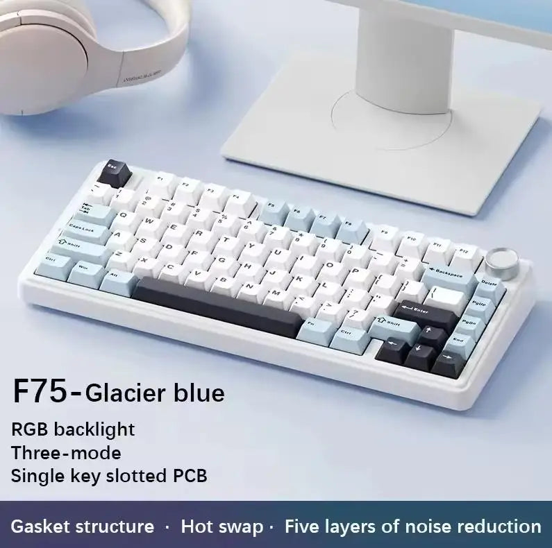 AULA F75 Mechanical Keyboard Wired/2.4G Wireless RGB PBT 75% Layout Gasket Customized PC Gaming Keyboard