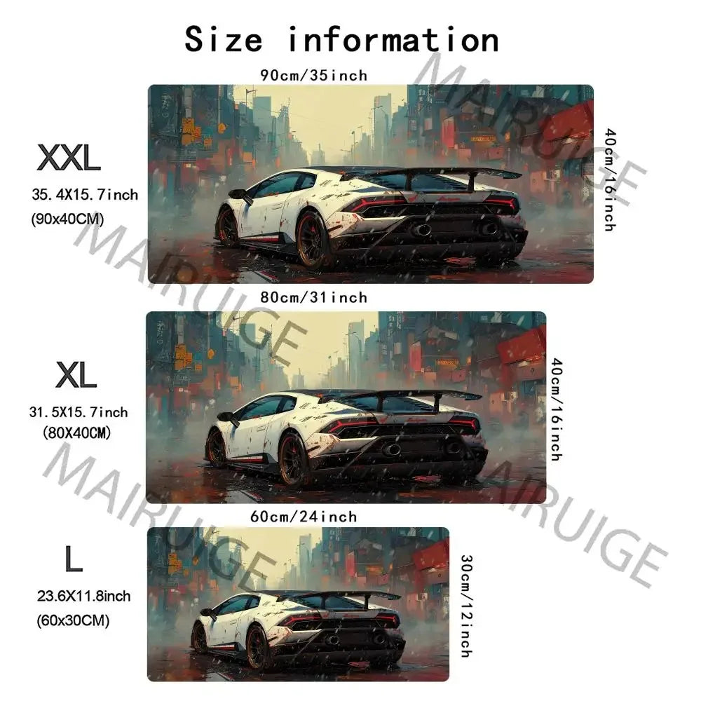 Japanese Painting Style Car Cool Stylish PC Gaming Mouse Pads Gamer Mats Teclado Ergonomic Pad Mat Laptop Office Carpet 900X400