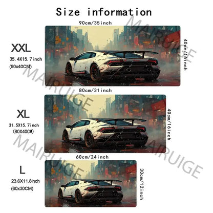 Japanese Painting Style Car Cool Stylish PC Gaming Mouse Pads Gamer Mats Teclado Ergonomic Pad Mat Laptop Office Carpet 900X400