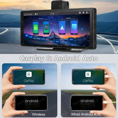 Universal Portable 10.26 Inch Car Stereo Carplay DVR Car Stereo  DVD Degree Rotation Player Car Radio
