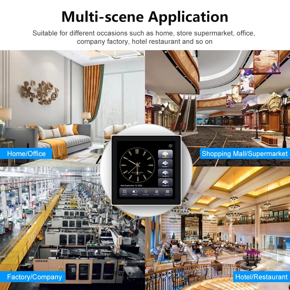 2025 Smart Lighting Control Touch Panel, With Tuya Zigbee 4 Inch In-wall Smart Home Touch Screen Panel