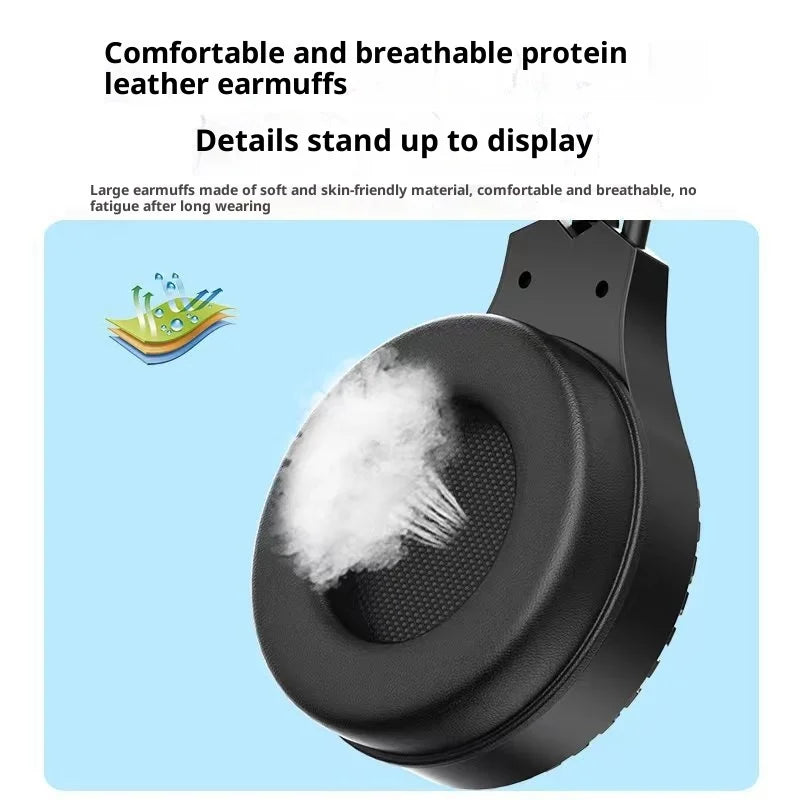 Cross-border Spot E-Sports Over-Ear Gaming 7.1 Surround Sound Active Noise Cancellation (ANC) 2m Cord Over-ear Headphones