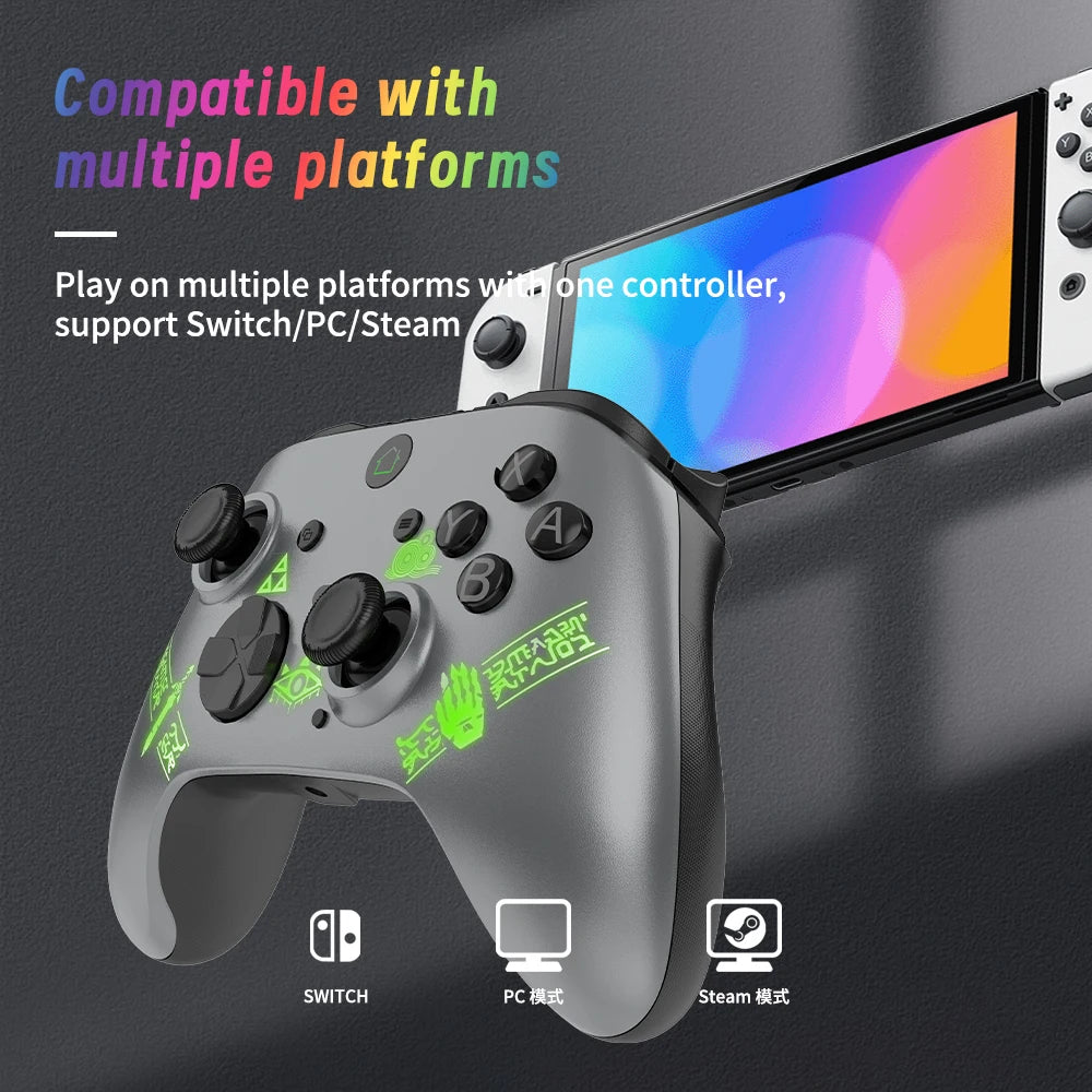 Wireless BT Joystick Gaming Directly Connected PC for N-switch Gaming Controller with Turbo Button and Vibration Motor