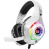 Wire Gaming Professional Sports DJ On-Ear Foldable Bass Mic HIFI Stereo Headset Headphones Microphone Wired RGB LED Leather