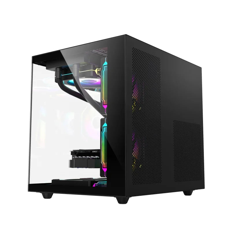 New Product Micro ATX Black Gaming PC Computer Case With Mid Tower Tempered Glass USB3.0 Cabinet PC Case